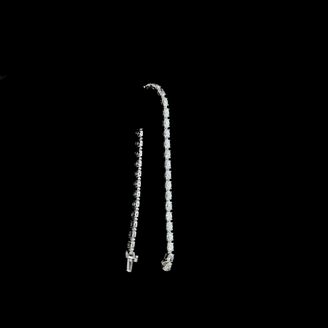 7.39 CTTW Oval Lab Diamond Tennis Bracelet (E Color and VS1 Clarity)