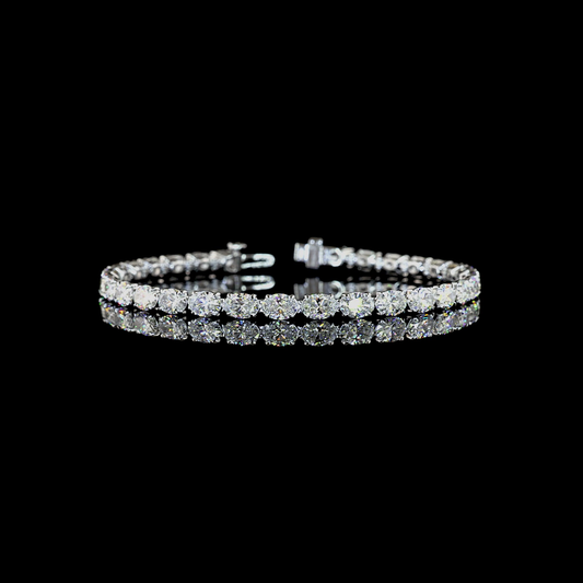 10.38 CTTW Oval Lab Diamond Tennis Bracelet (E Color and VS1 Clarity)