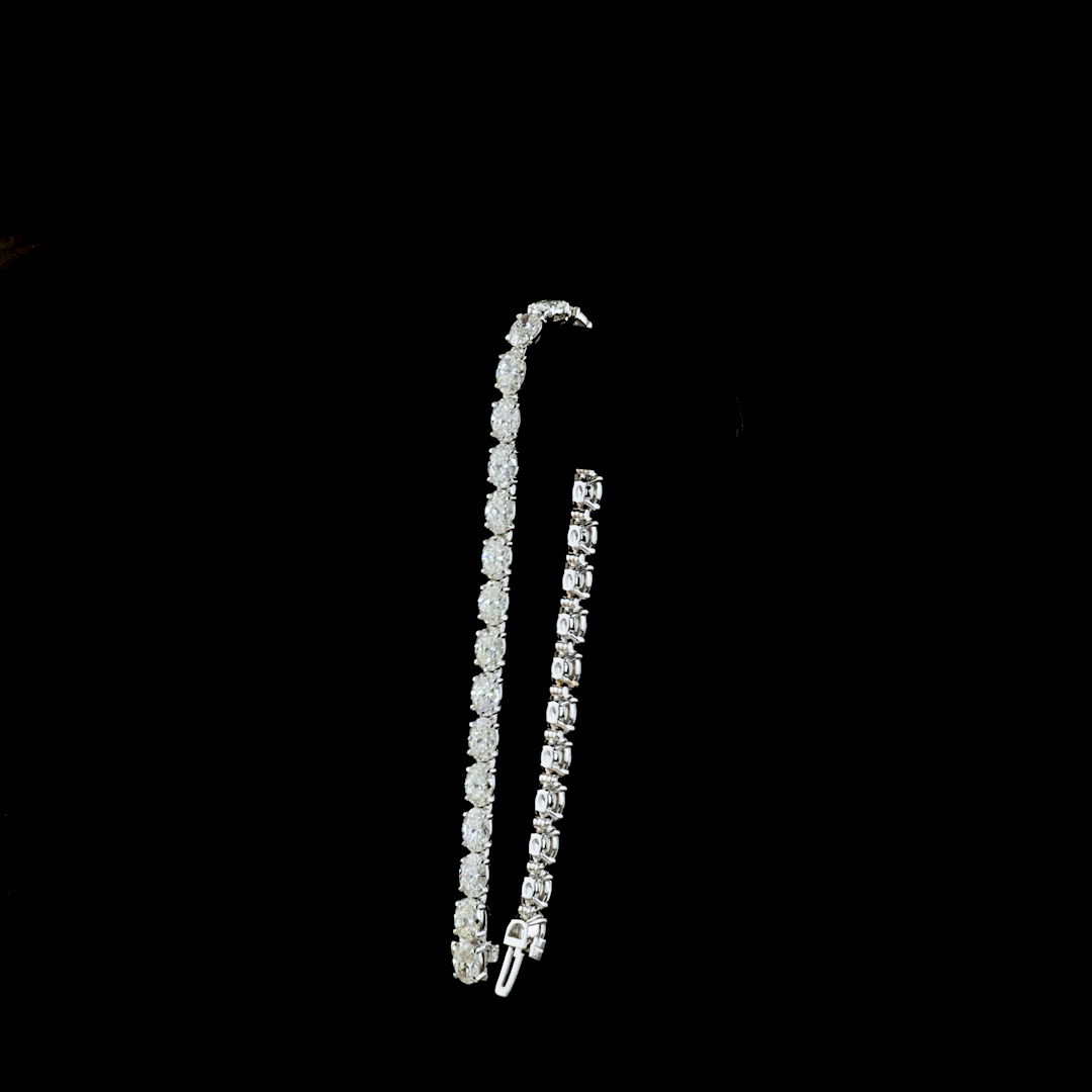 10.27 CTTW Oval Lab Grown Diamond Tennis Bracelet 7" (E Color and VS1 Clarity)