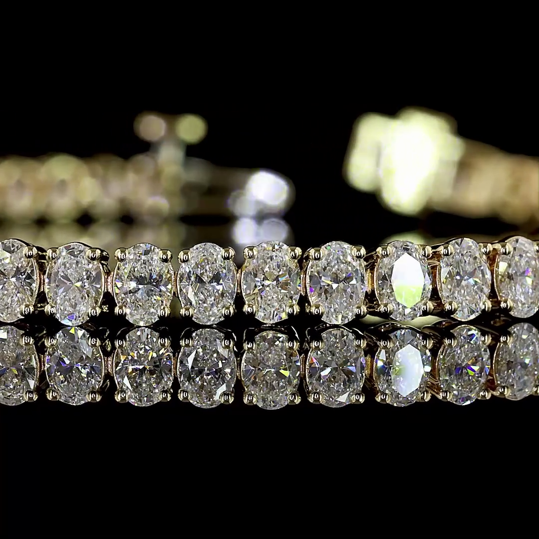 4.93 CTTW Oval Lab Diamond Tennis Bracelet (E Color and VS1 Clarity)