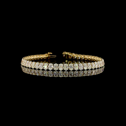 11.11 CTTW Oval Lab Diamond Tennis Bracelet (E Color and VS1 Clarity)