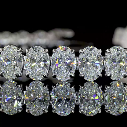 16.05 CTTW Oval Lab Diamond Tennis Bracelet (E Color and VS1 Clarity)