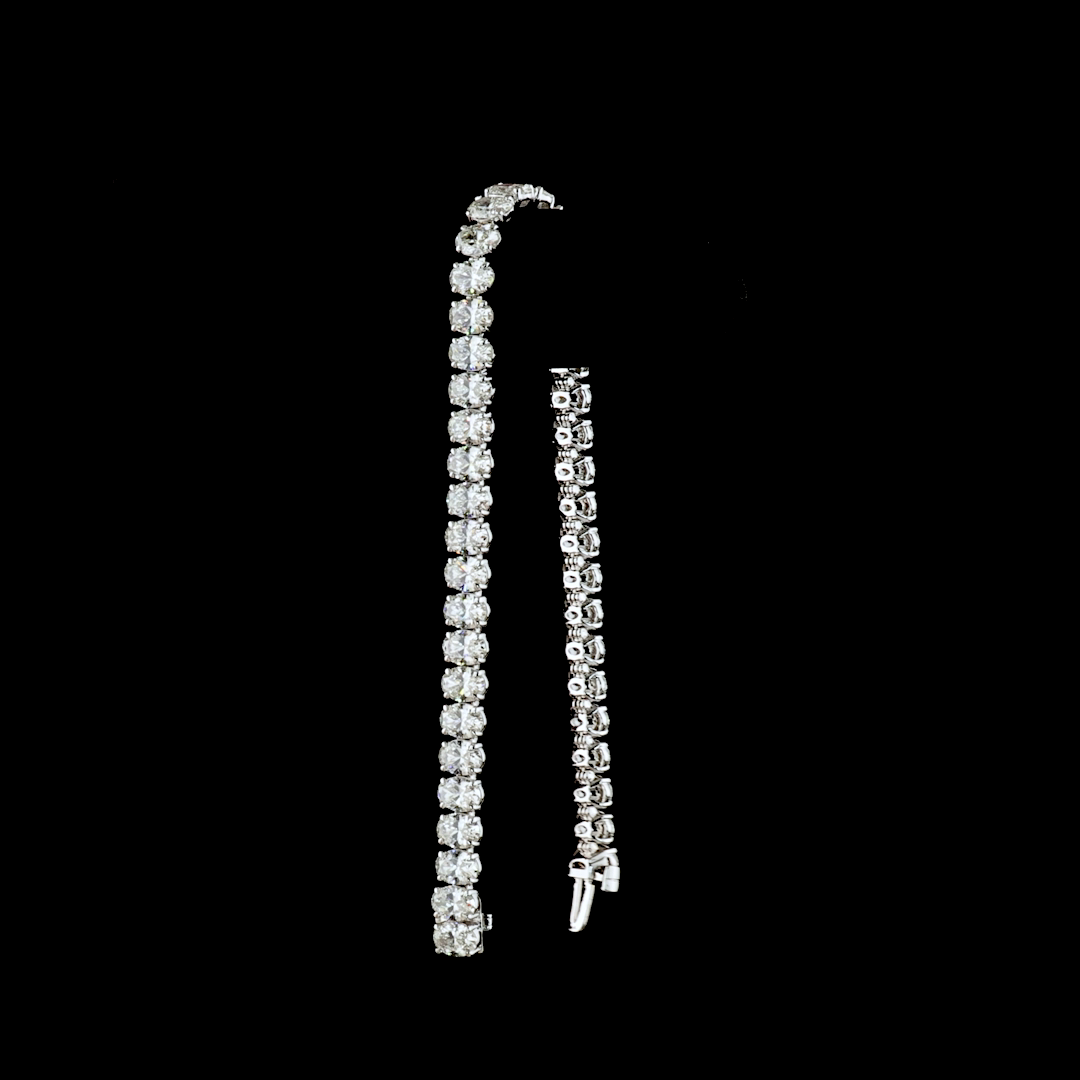 16.05 CTTW Oval Lab Diamond Tennis Bracelet (E Color and VS1 Clarity)