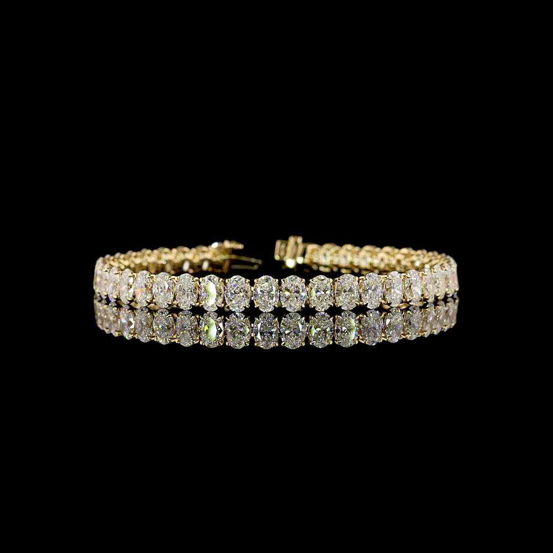 15.77 CTTW Oval Lab Grown Diamond Tennis Bracelet 7" (E Color and VS1 Clarity)