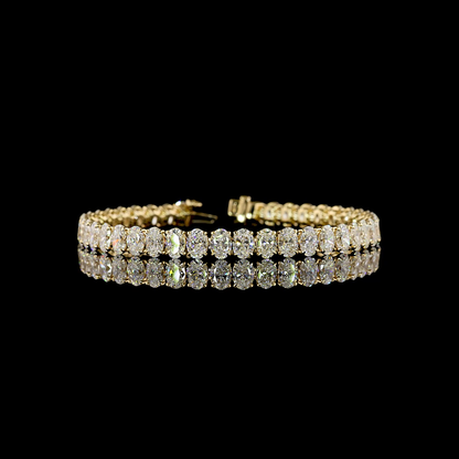 15.77 CTTW Oval Lab Grown Diamond Tennis Bracelet 7" (E Color and VS1 Clarity)