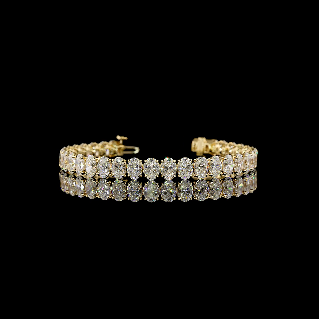 18.89 CTTW Oval Lab Grown Diamond Tennis Bracelet 6.5" (E Color and VS1 Clarity)