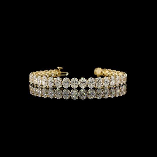 18.89 CTTW Oval Lab Diamond Tennis Bracelet (E Color and VS1 Clarity)