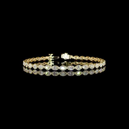 5.66 CTTW Oval Lab Diamond Tennis Bracelet (E Color and VS1 Clarity)