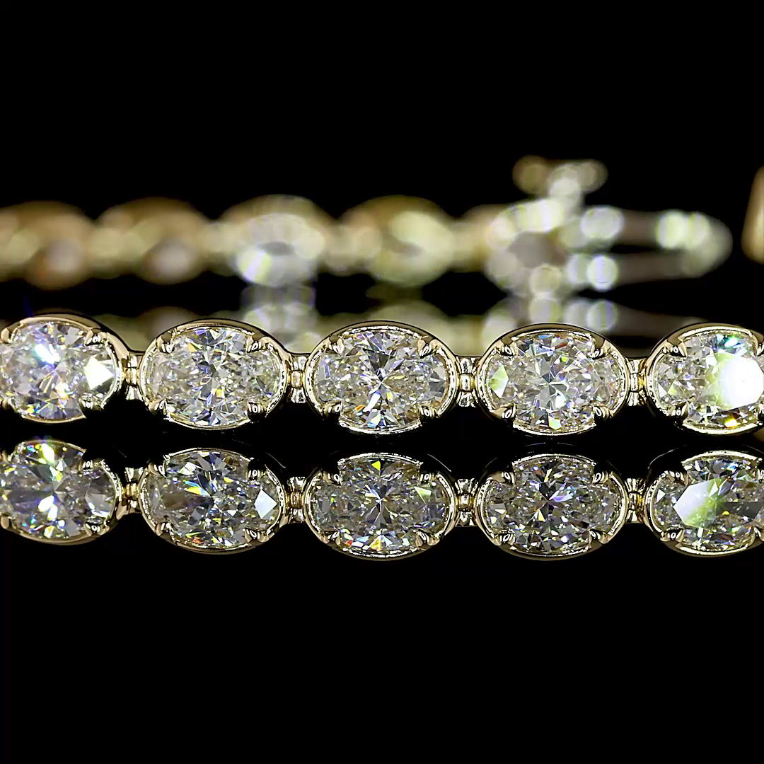5.66 CTTW Oval Lab Diamond Tennis Bracelet (E Color and VS1 Clarity)