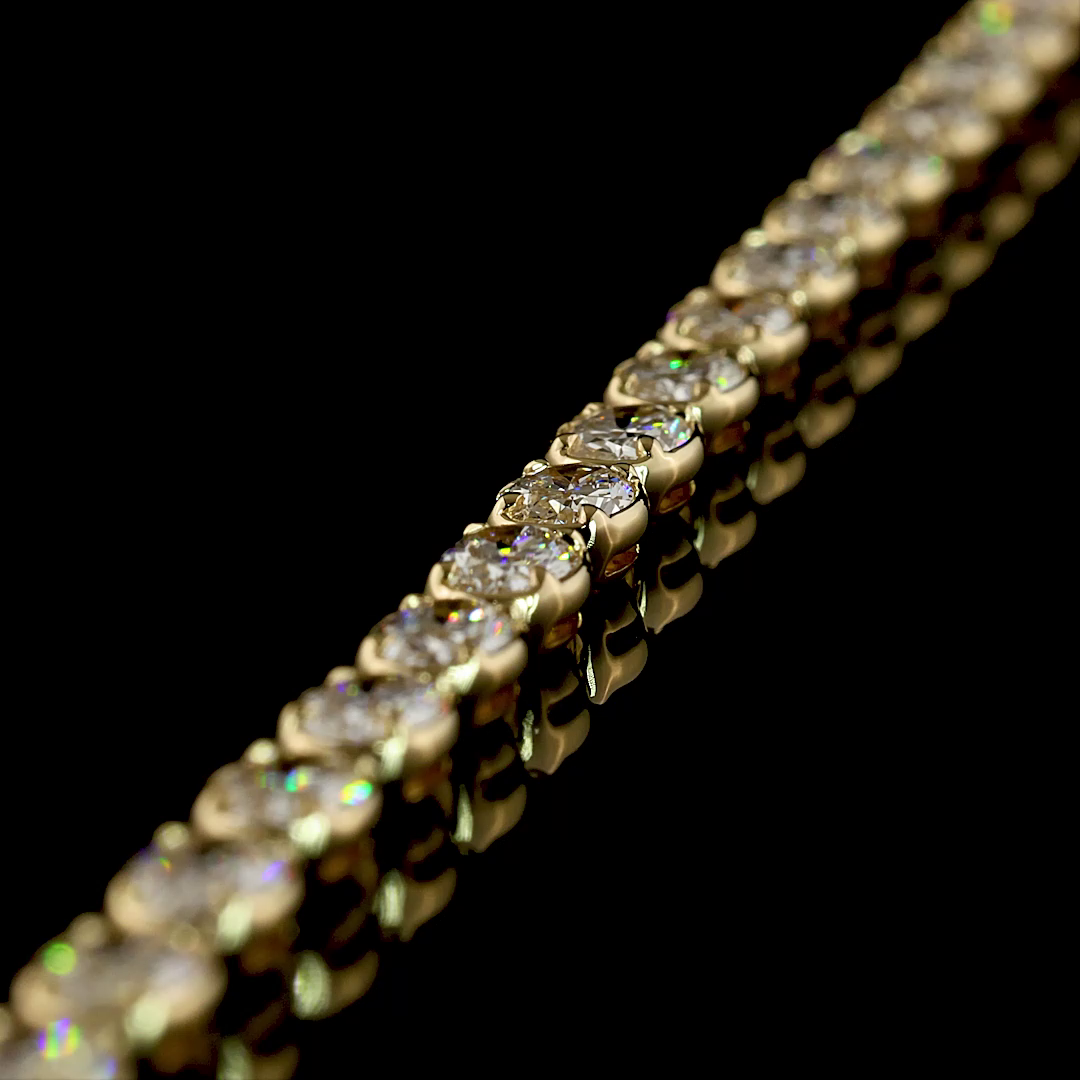 5.66 CTTW Oval Lab Diamond Tennis Bracelet (E Color and VS1 Clarity)