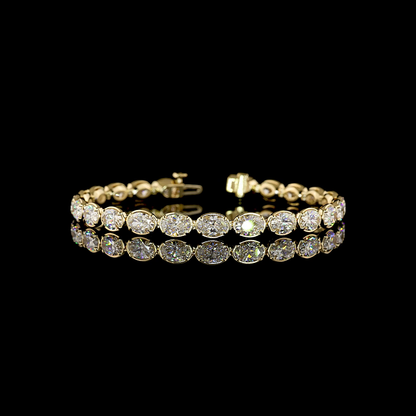 12.24 CTTW Oval Lab Diamond Tennis Bracelet (E Color and VS1 Clarity)