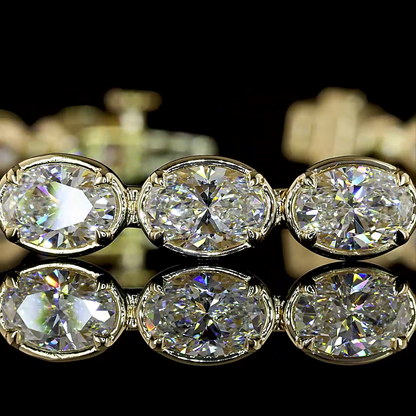 12.24 CTTW Oval Lab Diamond Tennis Bracelet (E Color and VS1 Clarity)