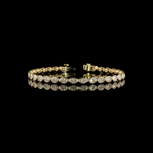 5.74 CTTW Oval Lab Grown Diamond Tennis Bracelet 7" (E Color and VS1 Clarity)