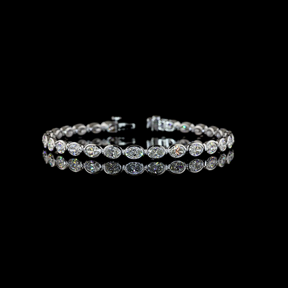 7.65 CTTW Oval Lab Diamond Tennis Bracelet (E Color and VS1 Clarity)