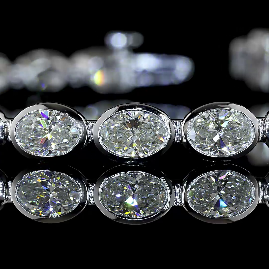 7.65 CTTW Oval Lab Diamond Tennis Bracelet (E Color and VS1 Clarity)