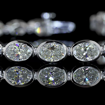 7.65 CTTW Oval Lab Diamond Tennis Bracelet (E Color and VS1 Clarity)