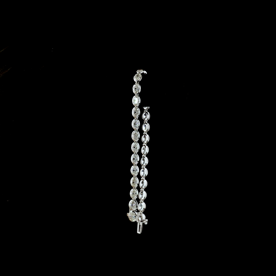 7.65 CTTW Oval Lab Diamond Tennis Bracelet (E Color and VS1 Clarity)