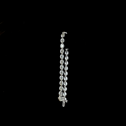 7.65 CTTW Oval Lab Diamond Tennis Bracelet (E Color and VS1 Clarity)