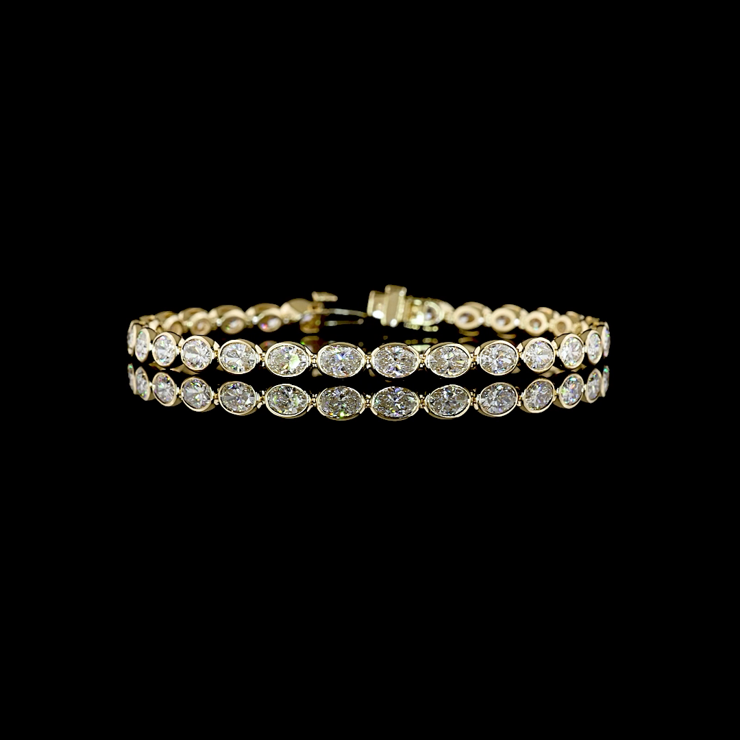 8.09 CTTW Oval Lab Grown Diamond Tennis Bracelet 7" (F Color and VS1 Clarity)