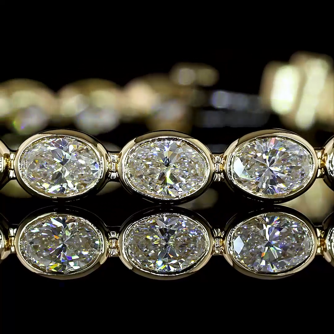 8.09 CTTW Oval Lab Grown Diamond Tennis Bracelet 7" (F Color and VS1 Clarity)