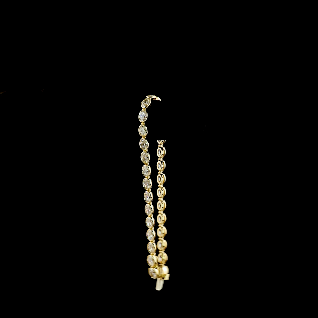 8.09 CTTW Oval Lab Grown Diamond Tennis Bracelet 7" (F Color and VS1 Clarity)
