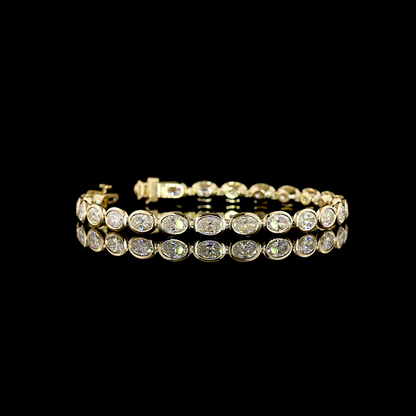 10.76 CTTW Oval Lab Diamond Tennis Bracelet (E Color and VS1 Clarity)