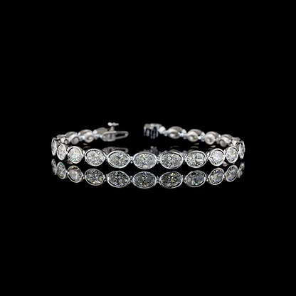 12.11 CTTW Oval Lab Grown Diamond Tennis Bracelet 7" (E Color and VS1 Clarity)