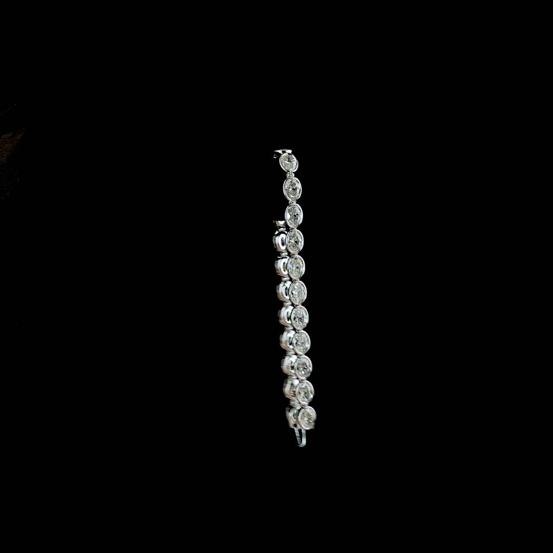 12.11 CTTW Oval Lab Grown Diamond Tennis Bracelet 7" (E Color and VS1 Clarity)
