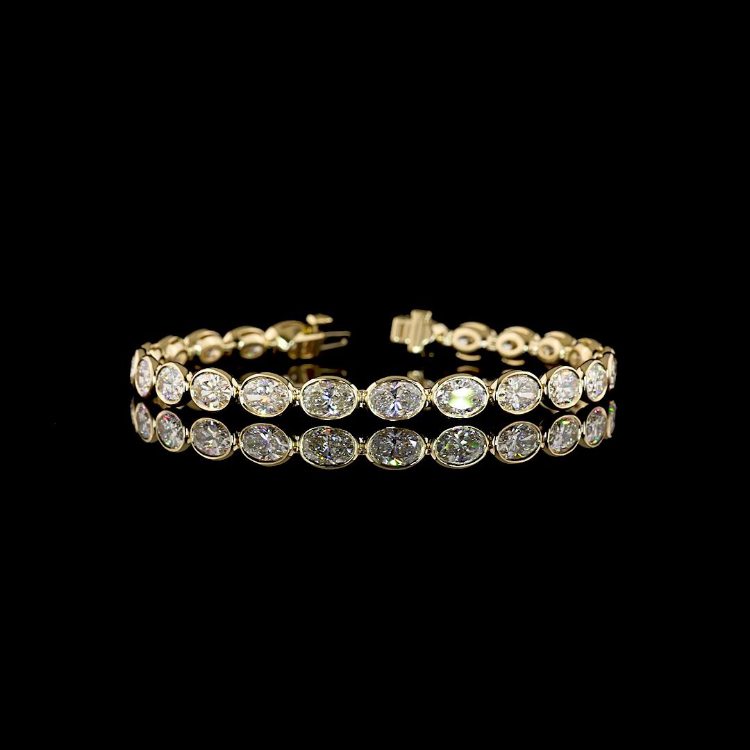 12.33 CTTW Oval Lab Grown Diamond Tennis Bracelet 7" (E Color and VS1 Clarity)
