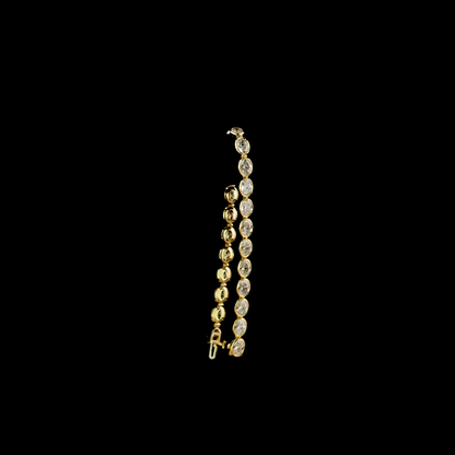 12.33 CTTW Oval Lab Grown Diamond Tennis Bracelet 7" (E Color and VS1 Clarity)