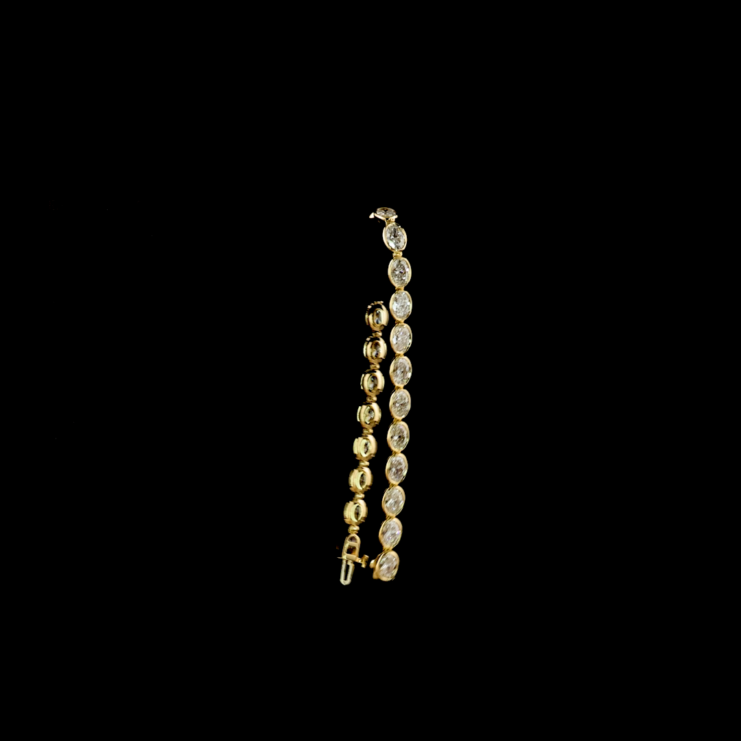12.05 CTTW Oval Lab Diamond Tennis Bracelet (E Color and VS1 Clarity)