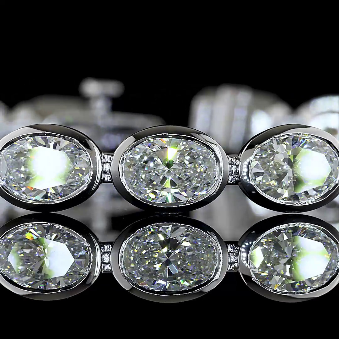 16.64 CTTW Oval Lab Grown Diamond Tennis Bracelet 7" (E Color and VS1 Clarity)