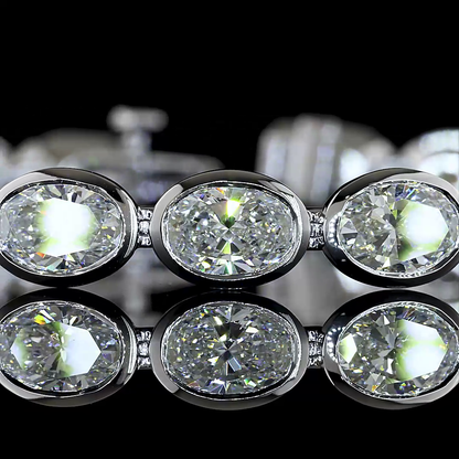 16.64 CTTW Oval Lab Grown Diamond Tennis Bracelet 7" (E Color and VS1 Clarity)