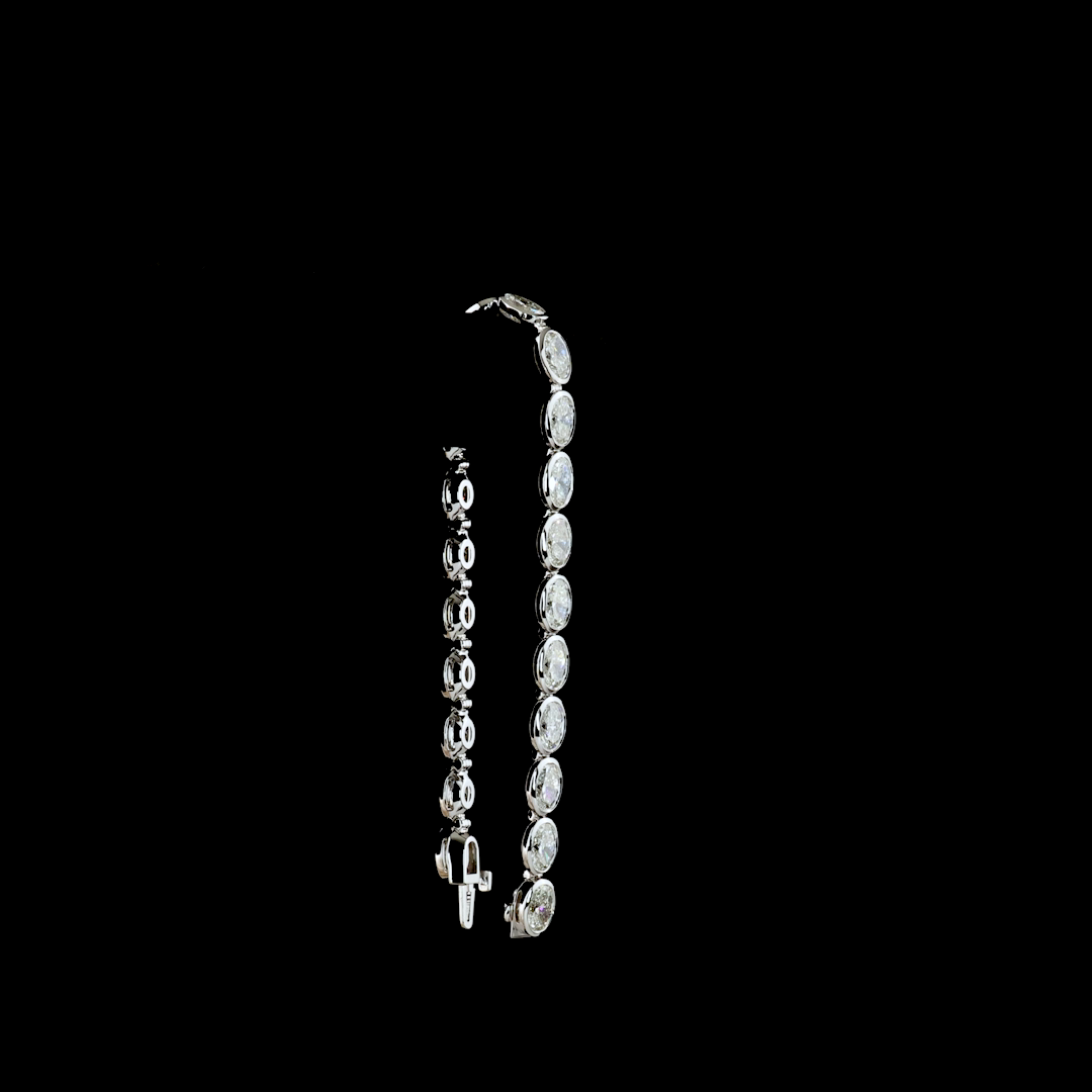 16.64 CTTW Oval Lab Grown Diamond Tennis Bracelet 7" (E Color and VS1 Clarity)