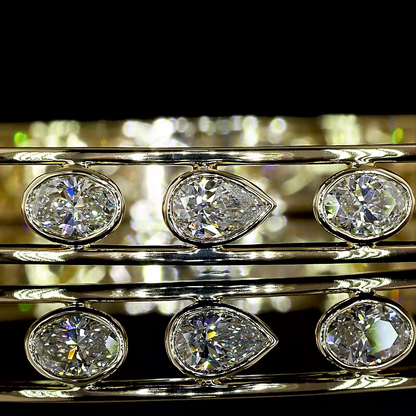 2.66 CTTW MIX Lab Grown Diamond Bangles Bracelet (E Color and VS1 Clarity)