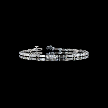 3.77 CTTW Baguette Lab Diamond Tennis Bracelet (E Color and VS1 Clarity)