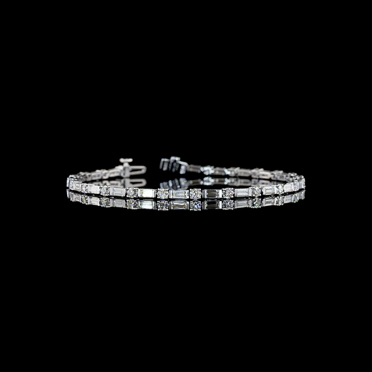 3.77 CTTW Baguette Lab Diamond Tennis Bracelet (E Color and VS1 Clarity)
