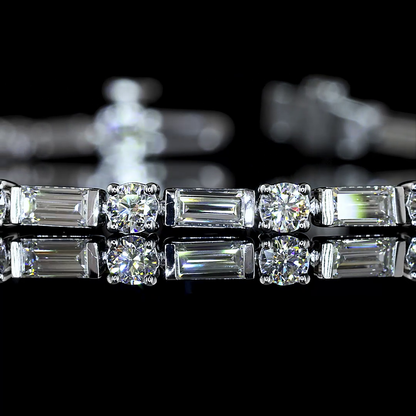 3.77 CTTW Baguette Lab Diamond Tennis Bracelet (E Color and VS1 Clarity)