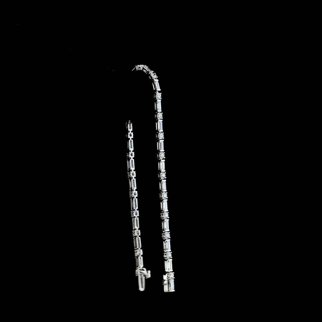 3.77 CTTW Baguette Lab Diamond Tennis Bracelet (E Color and VS1 Clarity)