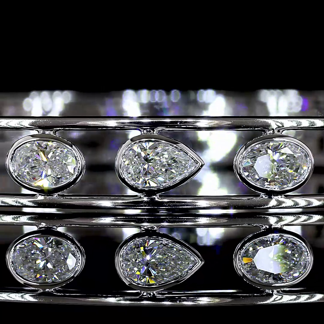 2.74 CTTW MIX Lab Grown Diamond Bangles Bracelet (E Color and VS1 Clarity)