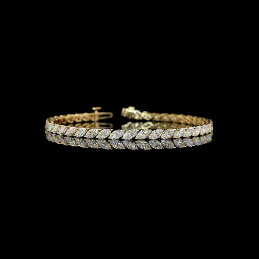 6.95 CTTW Marquise Lab Grown Diamond Tennis Bracelet 7" (E Color and VS1 Clarity)