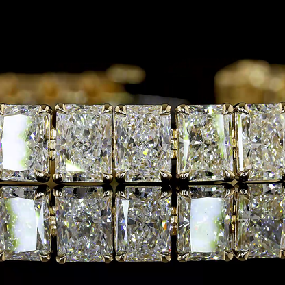 21.57 CTTW Radiant Lab Diamond Tennis Bracelet (E Color and VS1 Clarity)