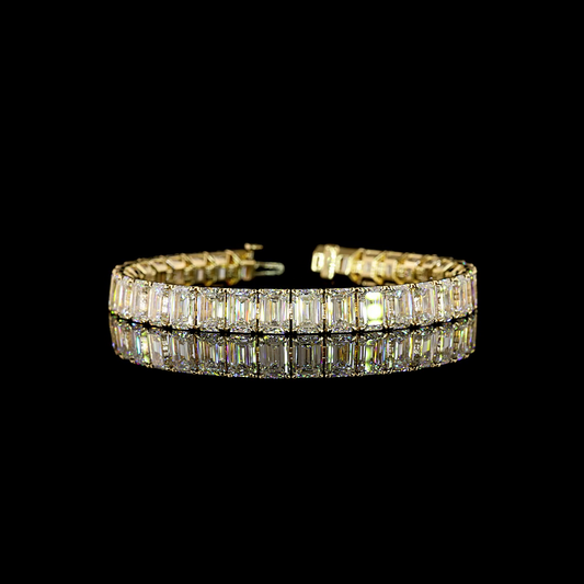 36.63 CTTW Emerald Lab Diamond Tennis Bracelet (F Color and VS1 Clarity)