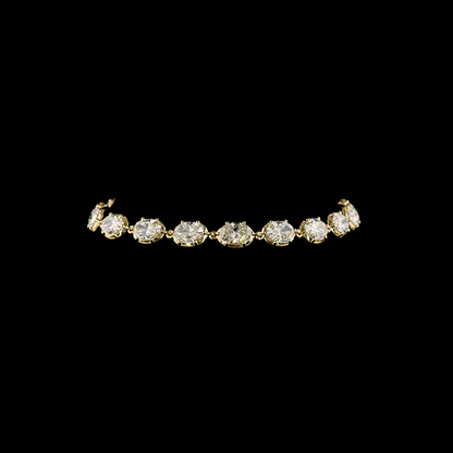 8.18 CTTW Oval Lab Grown Diamond Station Bracelet 6.5" (E Color and VS1 Clarity)