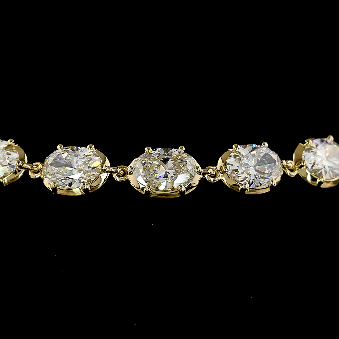 8.18 CTTW Oval Lab Grown Diamond Station Bracelet 6.5" (E Color and VS1 Clarity)