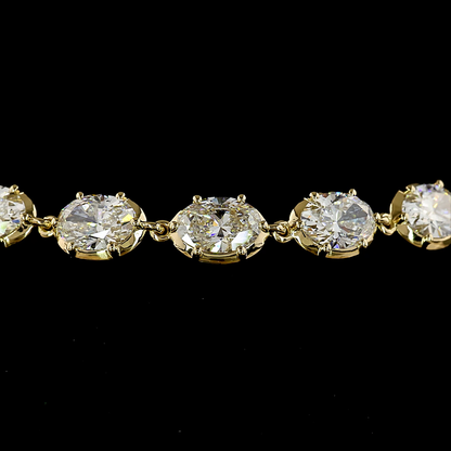 8.18 CTTW Oval Lab Grown Diamond Station Bracelet 6.5" (E Color and VS1 Clarity)