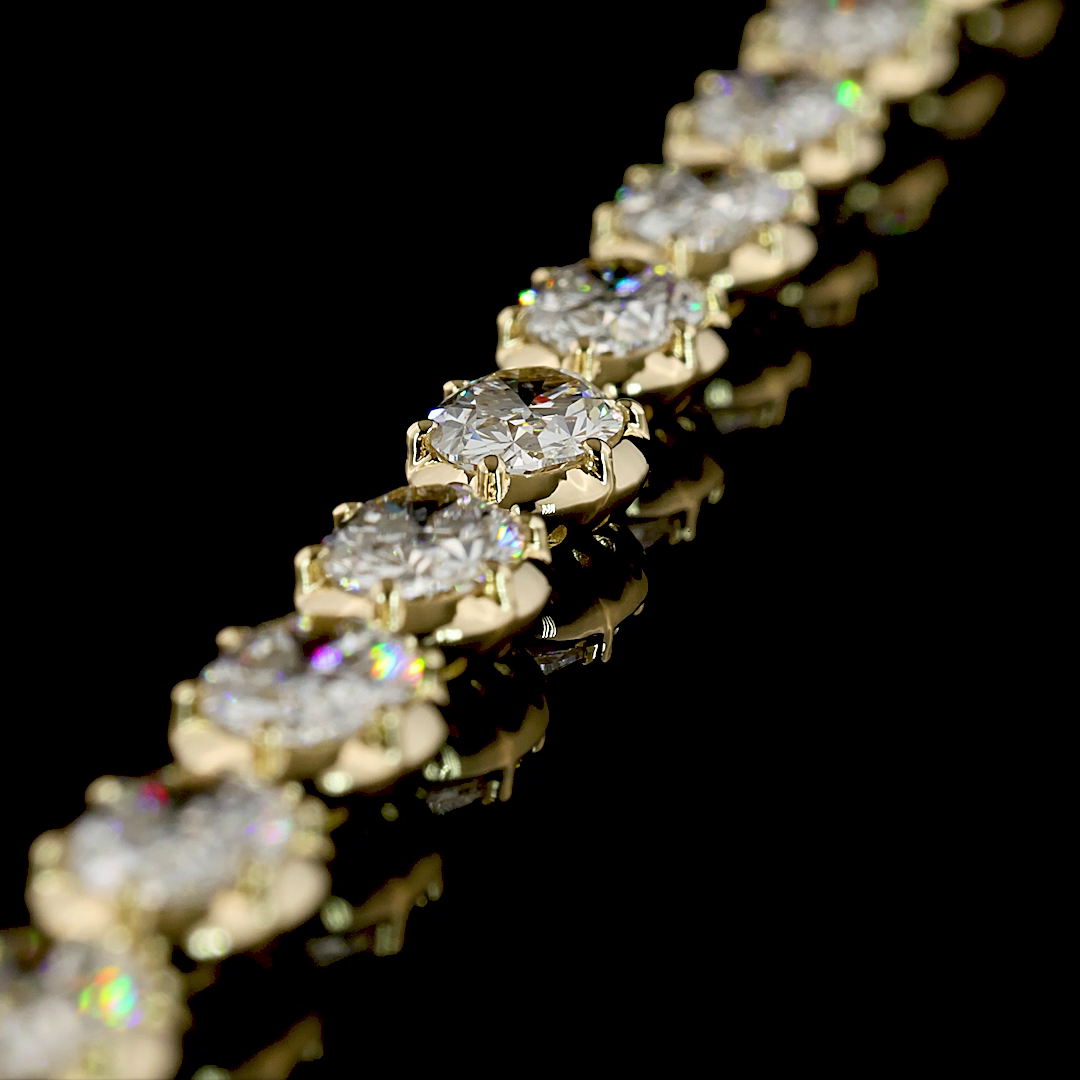 8.18 CTTW Oval Lab Grown Diamond Station Bracelet 6.5" (E Color and VS1 Clarity)