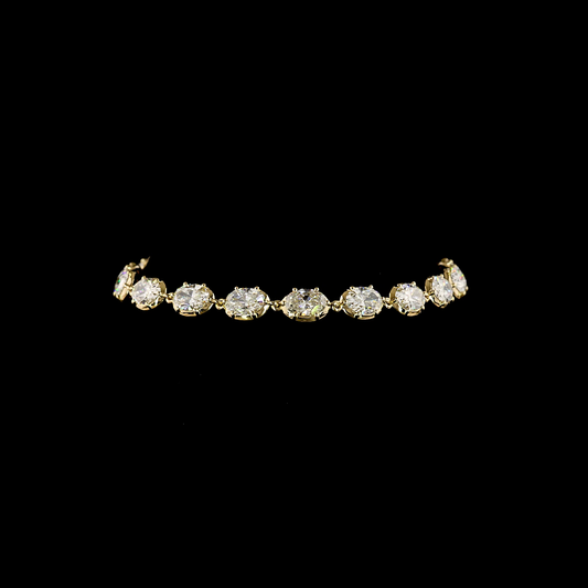 8.38 CTTW Oval Lab Grown Diamond Station Bracelet 6.5" (E Color and VS1 Clarity)