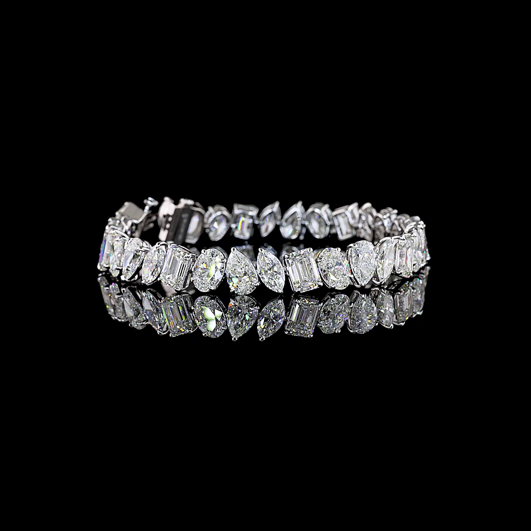 30.79 CTTW MIX Lab Diamond Tennis Bracelet (F Color and VS1 Clarity)