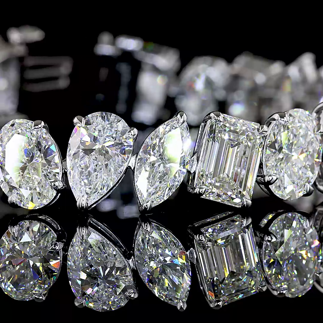 30.79 CTTW MIX Lab Diamond Tennis Bracelet (F Color and VS1 Clarity)
